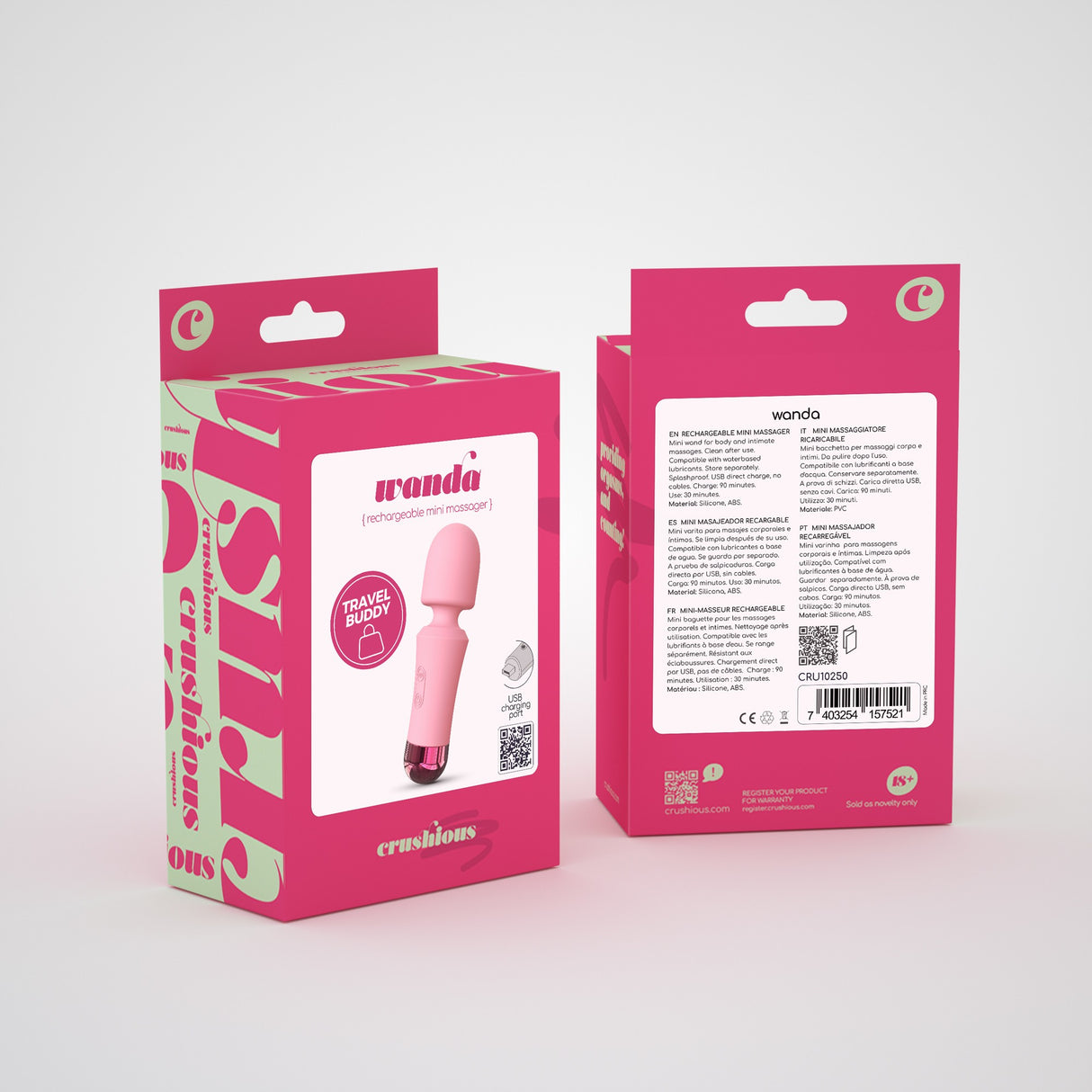 Massagestab Wanda Mini mit Akku Rosa