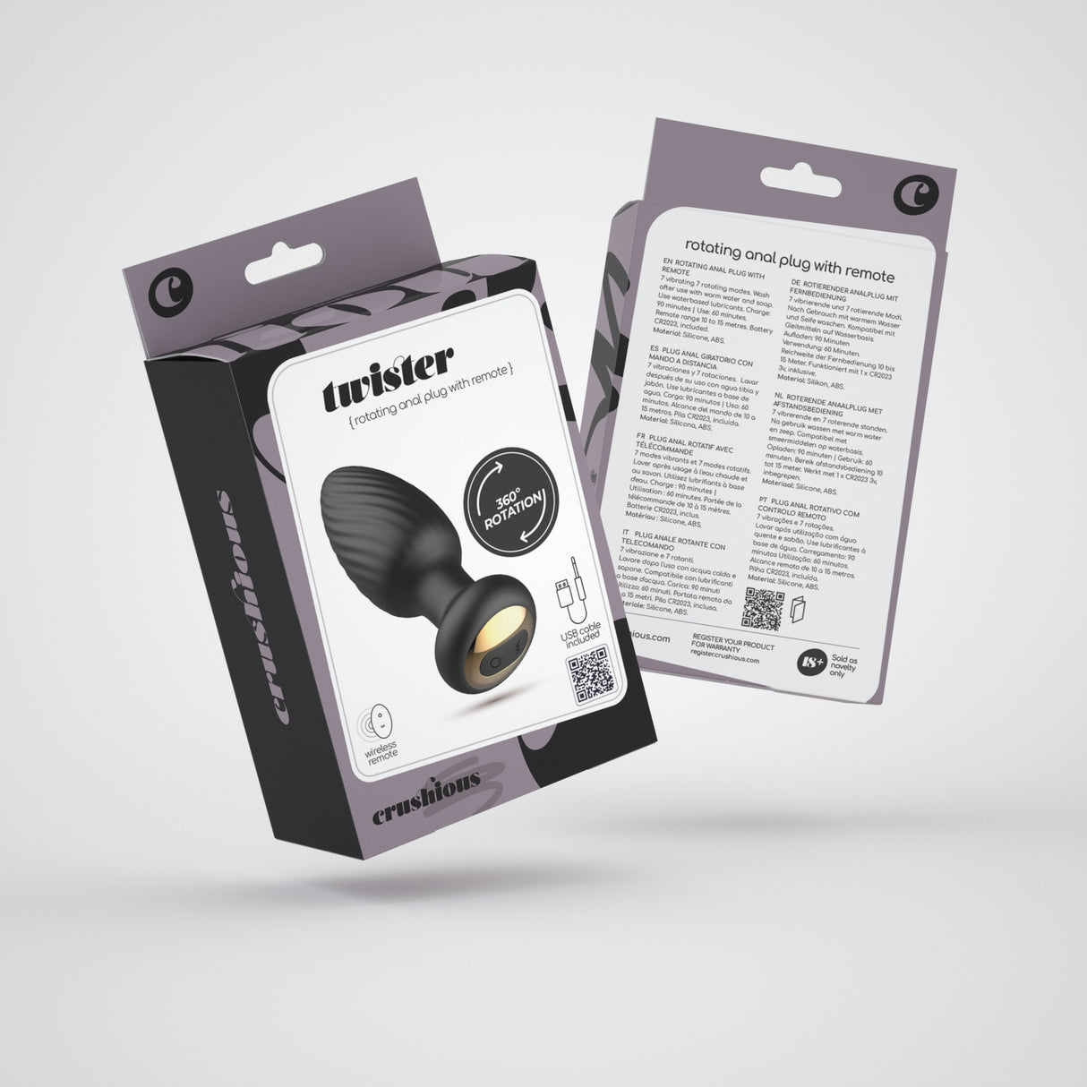 Analplug Twister mit Rotation und Fernbedienung Schwarz