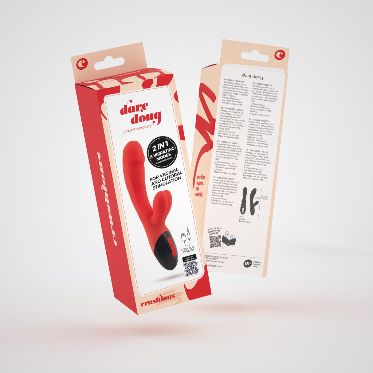 Rabbit-Vibrator Dare Dong mit Akku Schwarz