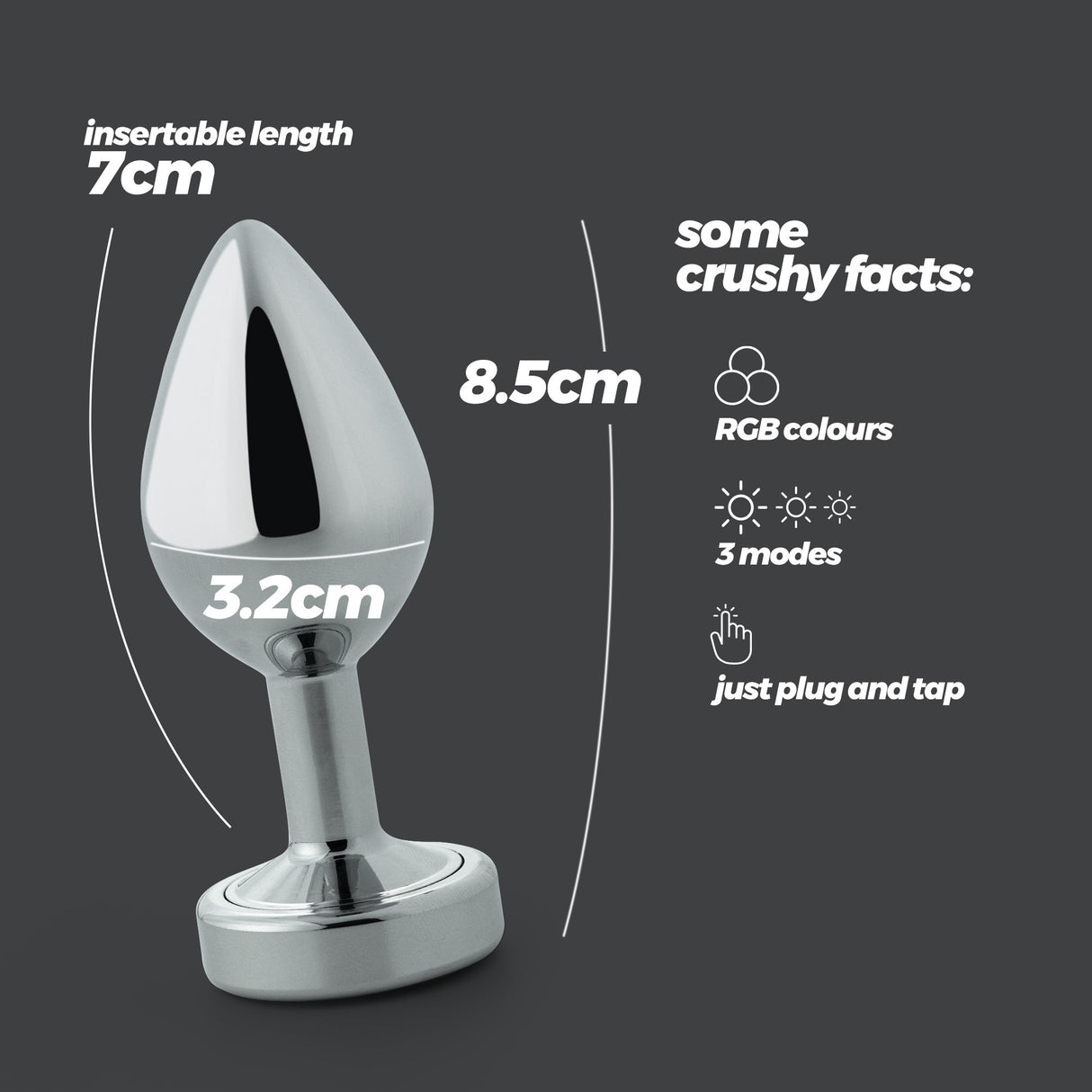 Analplug Borealis mit LED 7 x Ø 3,2 cm