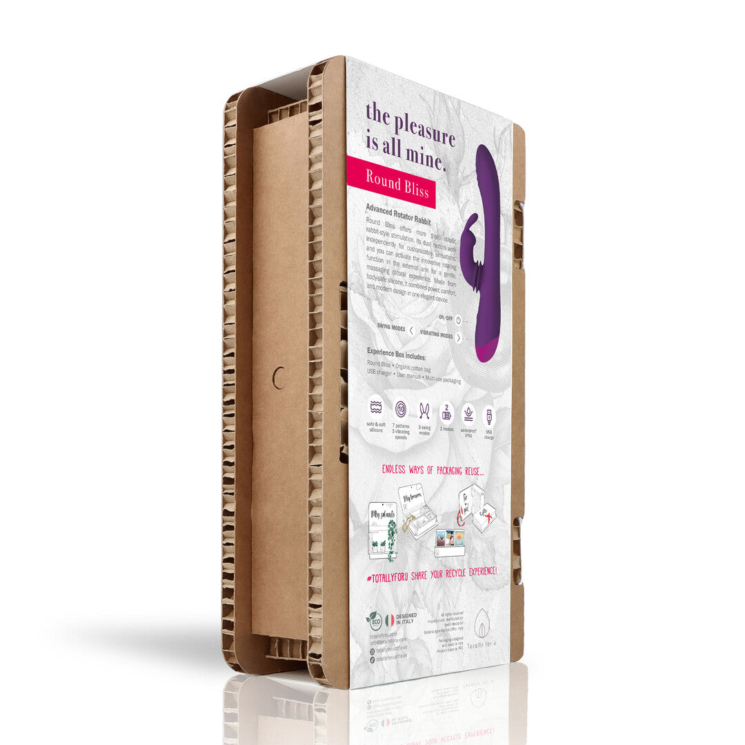Rabbit-Vibrator Round Bliss mit Rotation Violett 22,5 x 3,5 cm – Ansicht 4