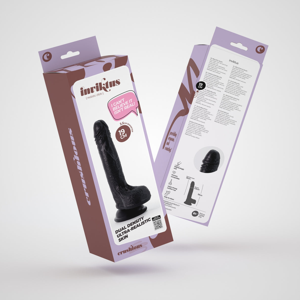 Dildo Inviktus 7 aus Flüssigsilikon Schwarz