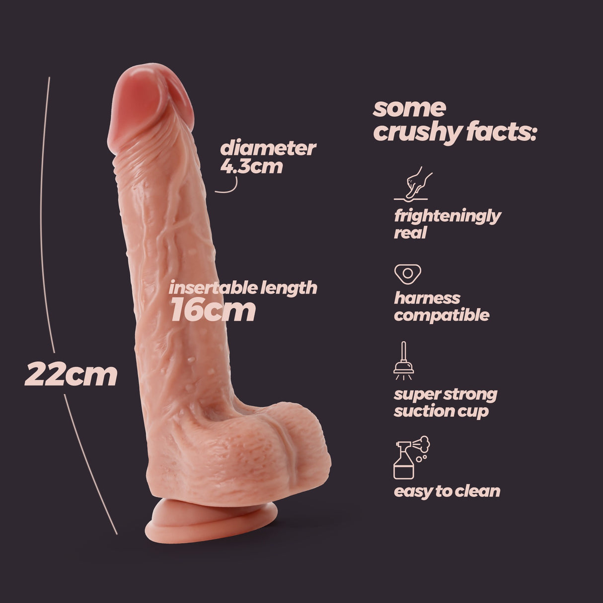 Dildo Inviktus 8,5 aus Flüssigsilikon Hautfarbe