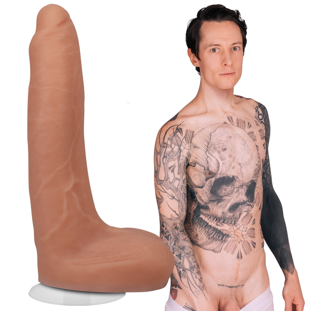 Realistischer Dildo Owen Gray aus Silikon Hautfarbe 19,7 x Ø 5,1 cm