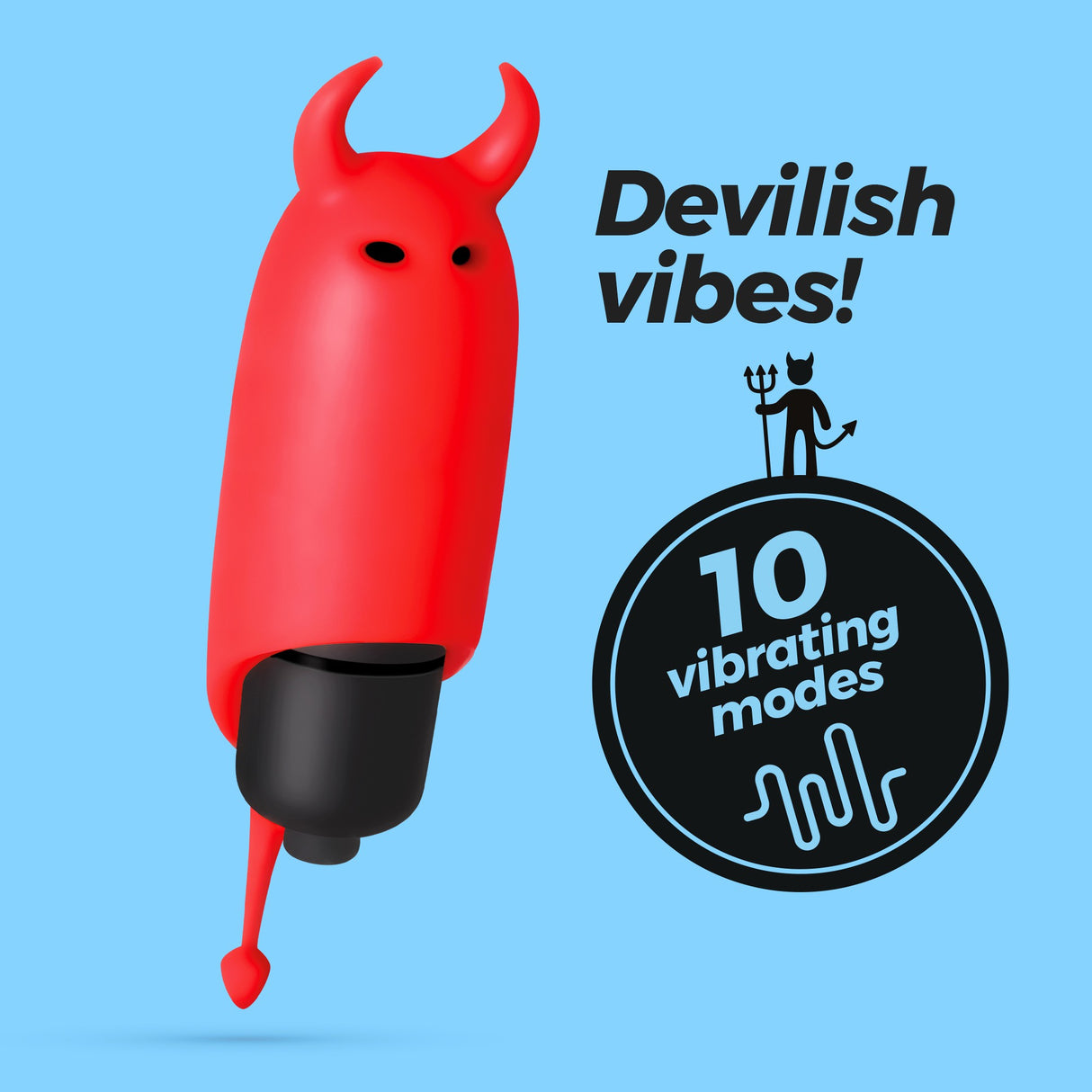 Vibro-Ei O-Pet Devil mit 10 Vibrationsmodi Schwarz Ø 2,5 cm Modell 2