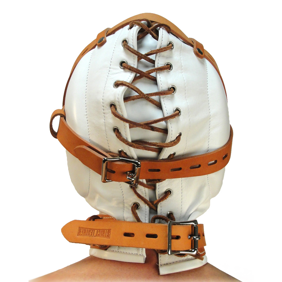 Ledermaske Sinnesentzug Weiß M/L