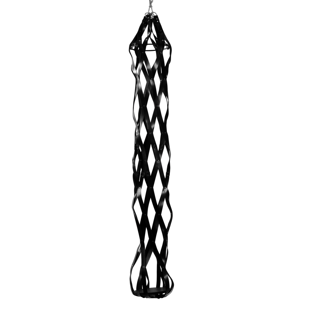 Peniskäfig aus Leder hängend Schwarz 190,5 cm
