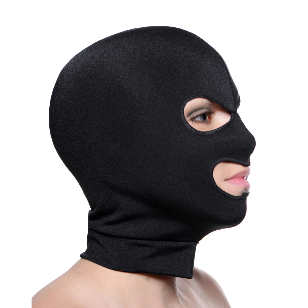 Maske aus Spandex mit Augen- und Mundöffnungen Schwarz