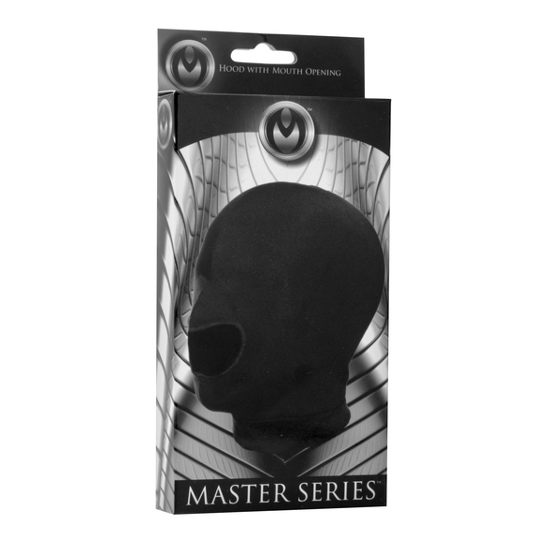 Maske aus Spandex mit Mundöffnung Schwarz 21 cm