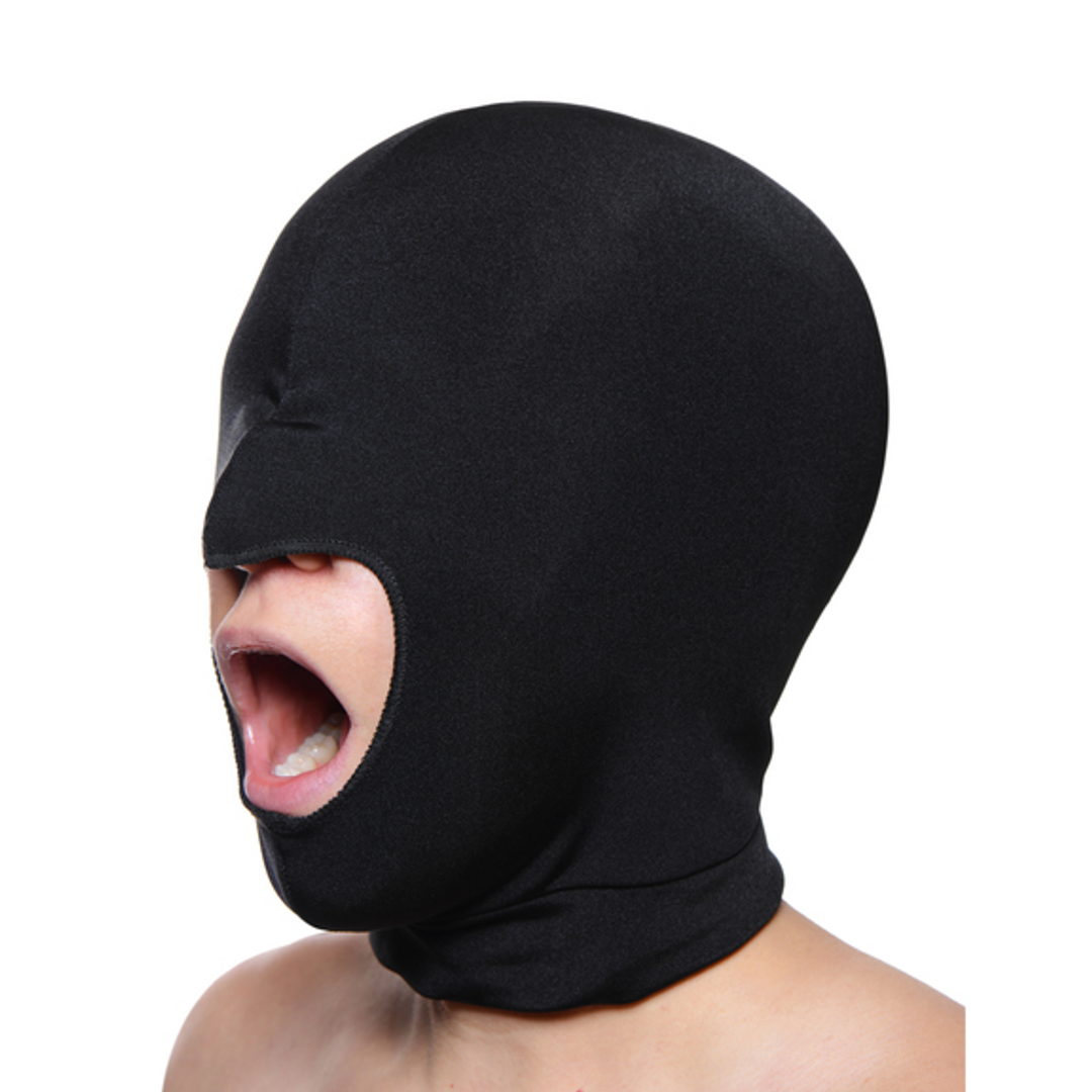 Maske aus Spandex mit Mundöffnung Schwarz 21 cm