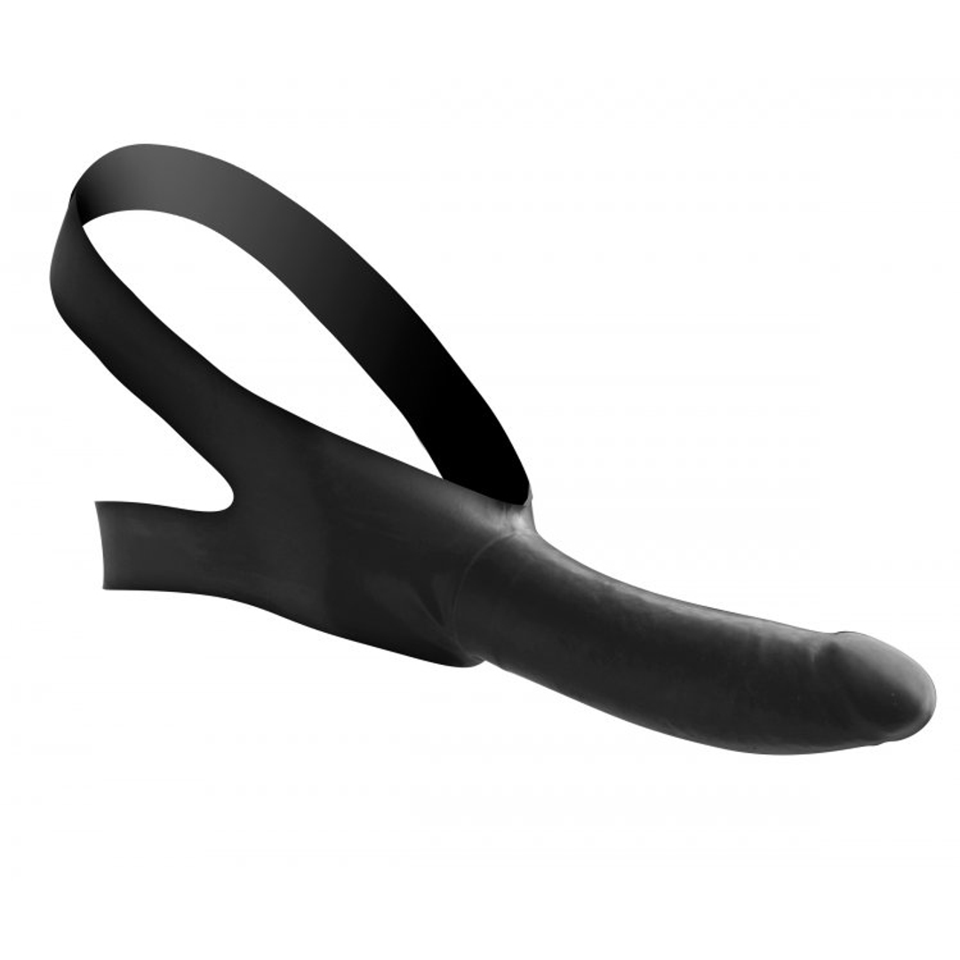 Strap-on-Knebel mit Dildo Schwarz 27,3 cm