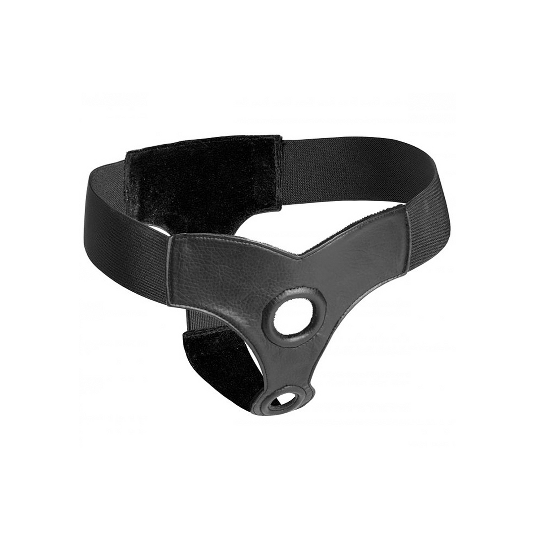 Strap-on Crave für Doppelpenetration aus Kunstleder Schwarz 29 cm