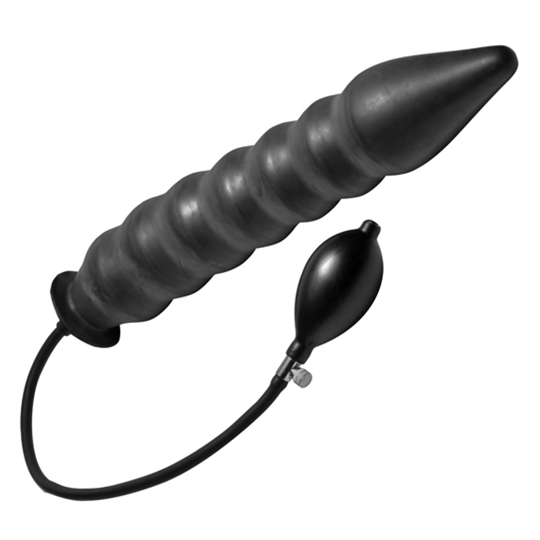 Analplug Akkordeon aufblasbar XL Schwarz 37 cm