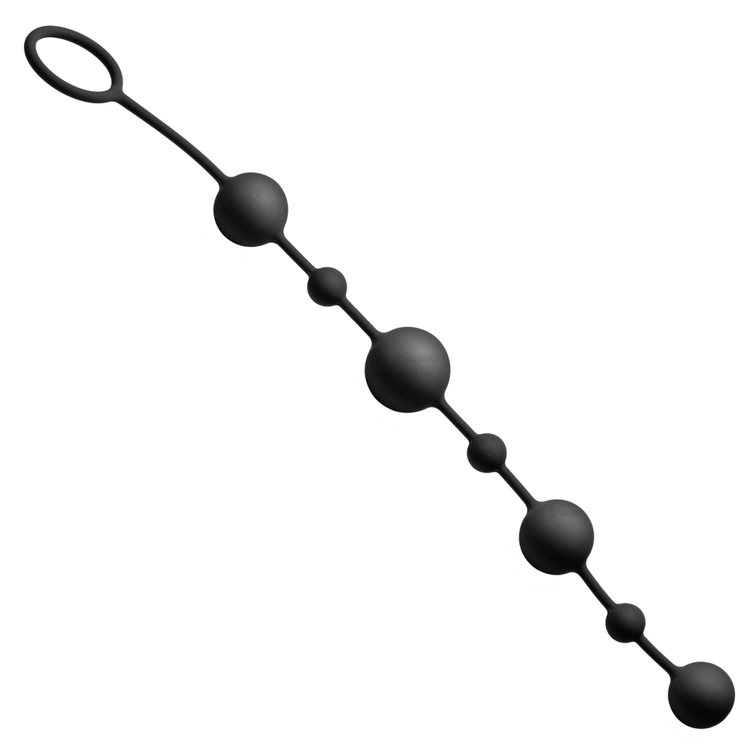 Analkette aus Silikon Schwarz