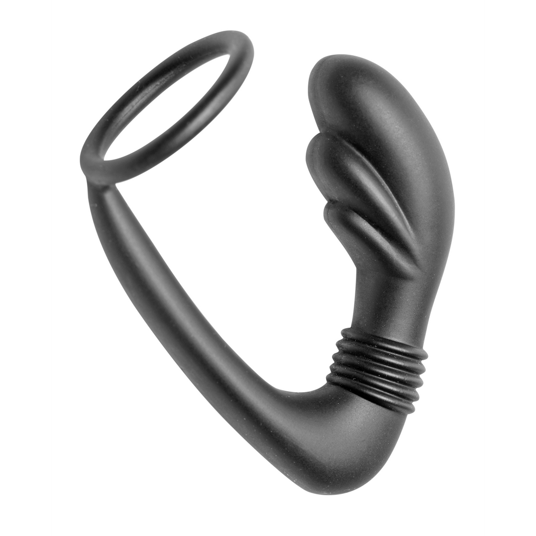 Prostata-Vibrator Cobra mit Penisring Schwarz