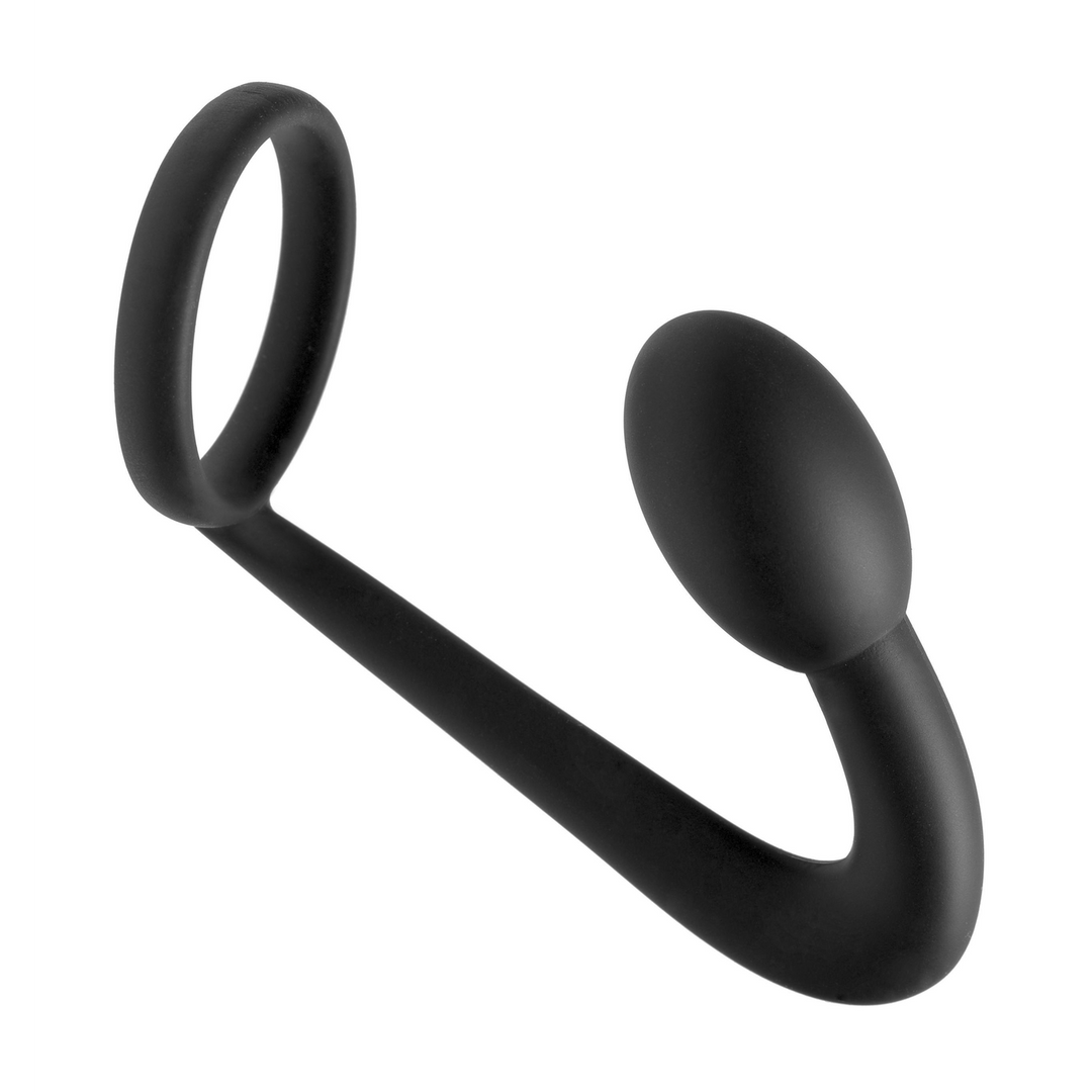 Prostata-Plug Explorer mit Penisring Schwarz