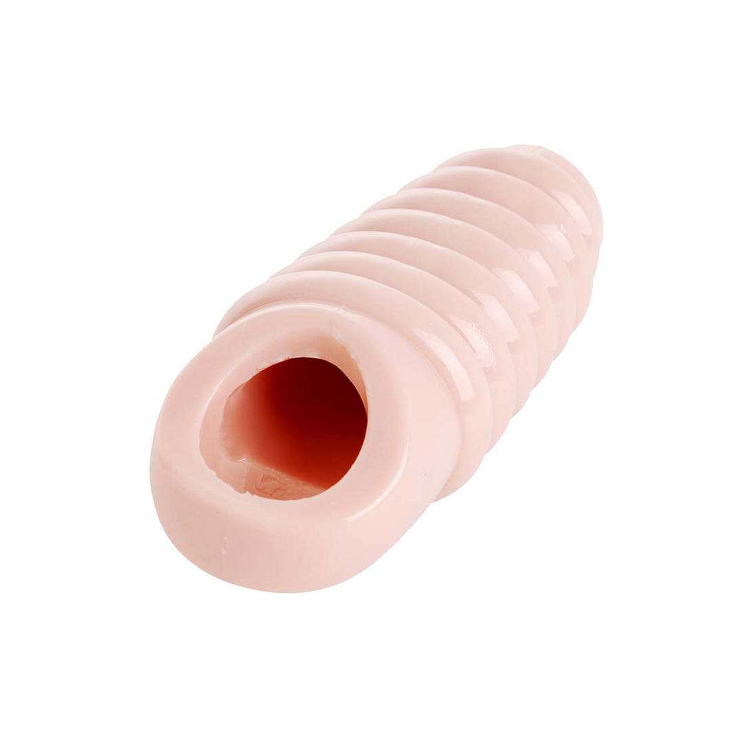 Penishülle gerippt Hautfarbe 10 cm