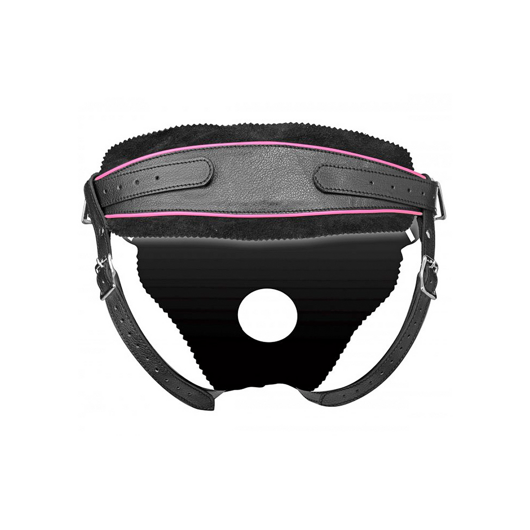 Strap-on Flamingo tief geschnitten Schwarz 10,2 cm