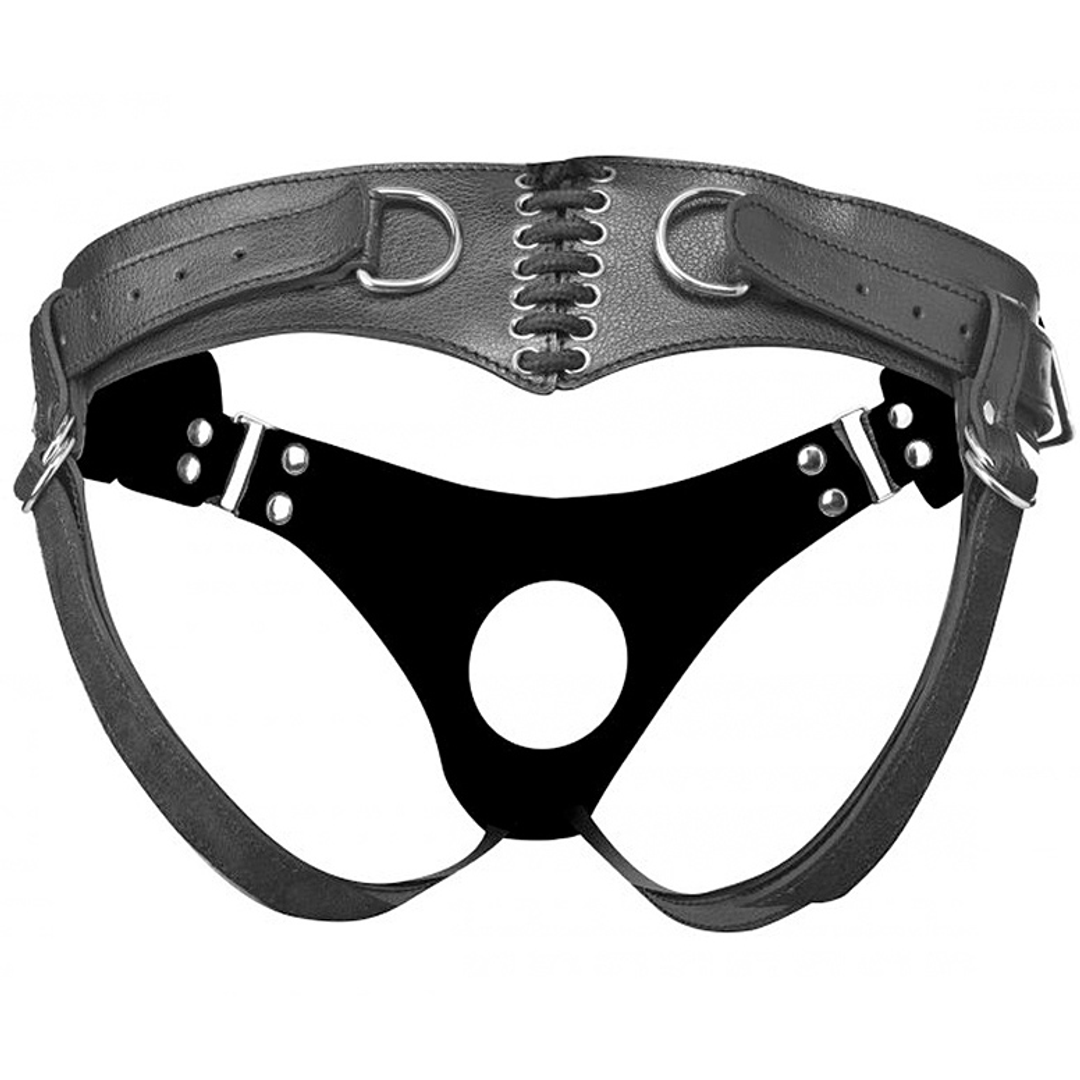 Strap-on-Harness Bodice im Korsett-Stil Schwarz 10,2 cm