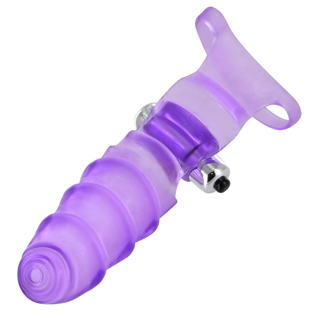 G-Punkt-Fingervibrator doppelt Violett 9 cm