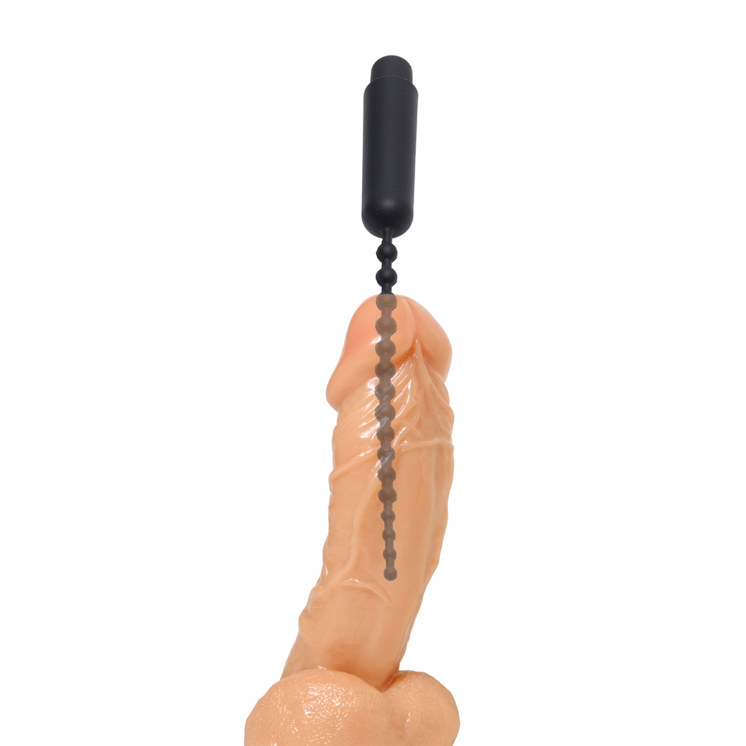 Dilator Dark Rod mit Vibration und Perlen Schwarz 14,2 cm