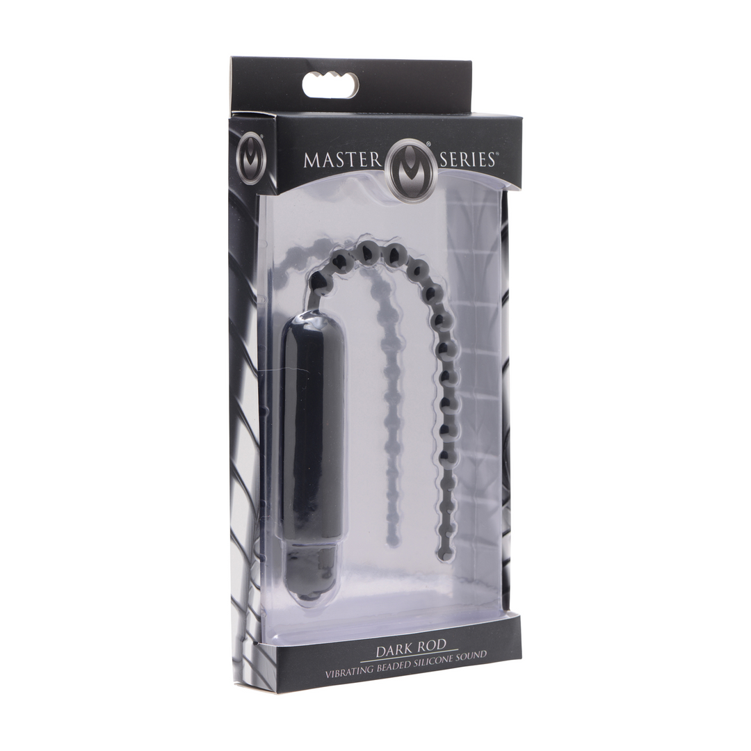 Dilator Dark Rod mit Vibration und Perlen Schwarz 14,2 cm
