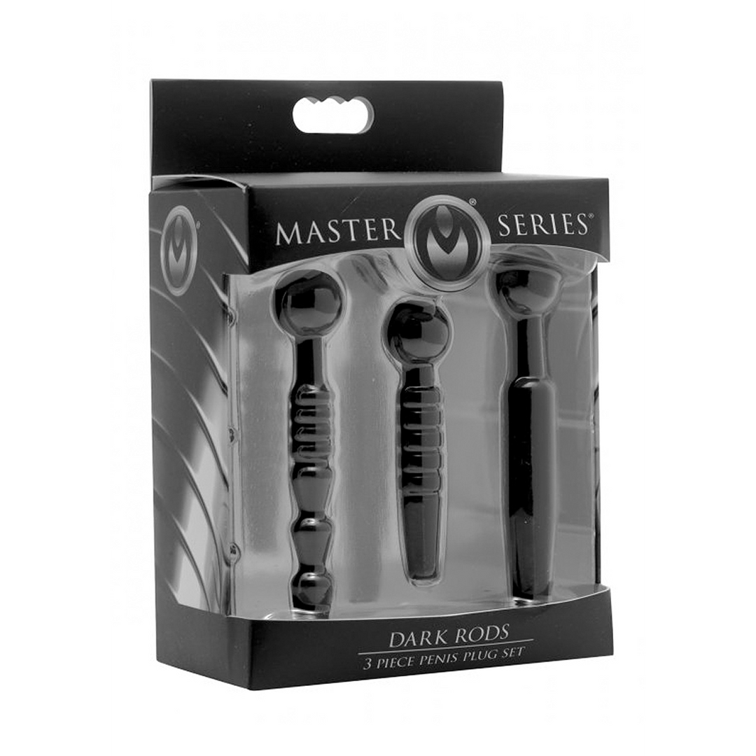 Penisplug-Set 3-teilig aus Silikon Schwarz 14 cm