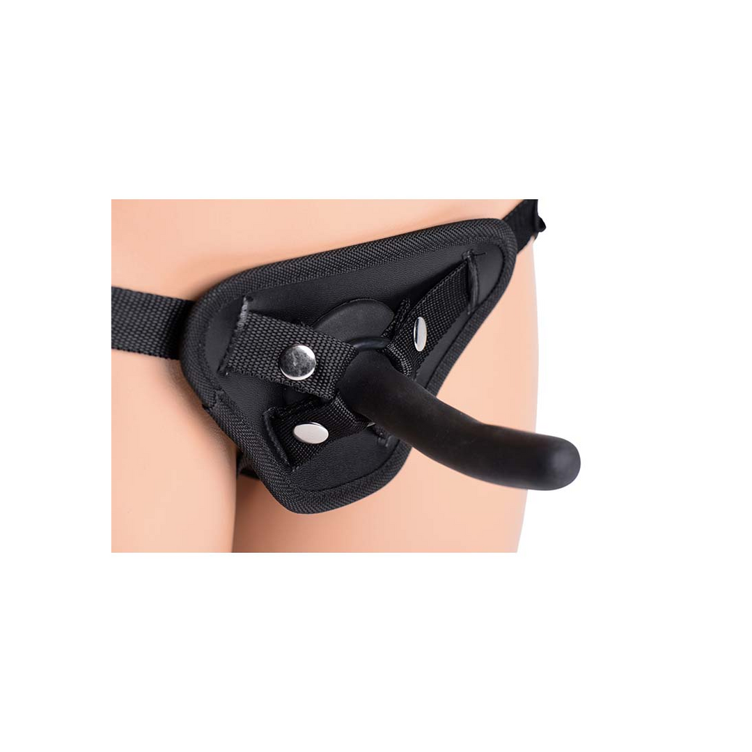 Dildo Pegged mit Harness Schwarz 10,9 cm