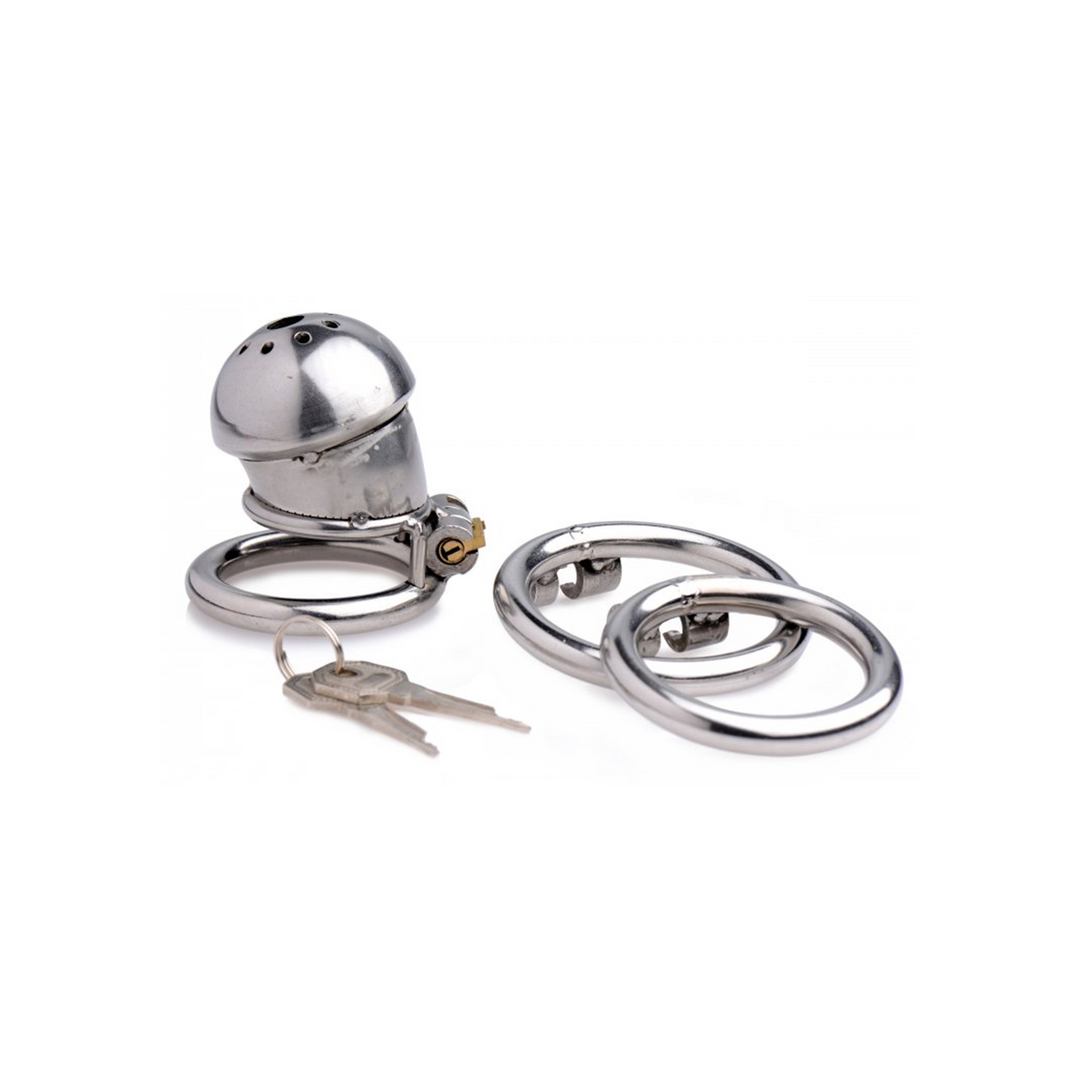 Peniskäfig Exile Deluxe abschließbar Silber 4,4 cm