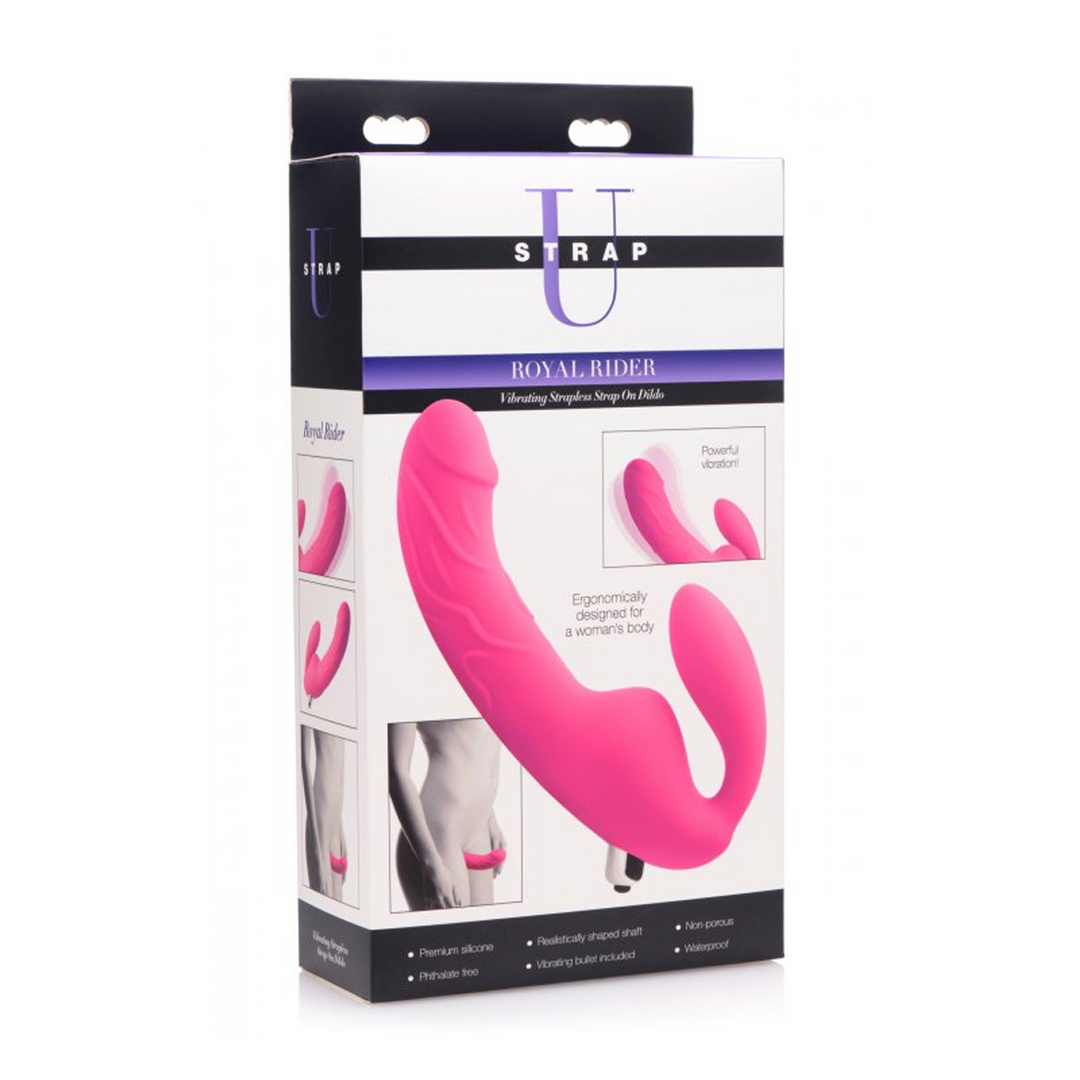 Strap-on Royal Rider ohne Gurt mit Vibration Violett 20,3 cm