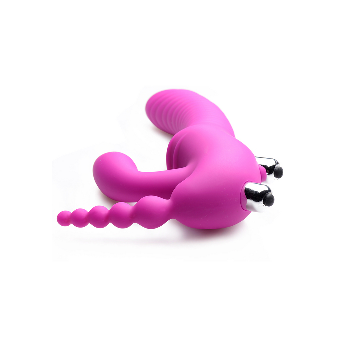 Strap-on Regal Rider ohne Gurt mit Dreifach-Vibration Violett 22,9 cm