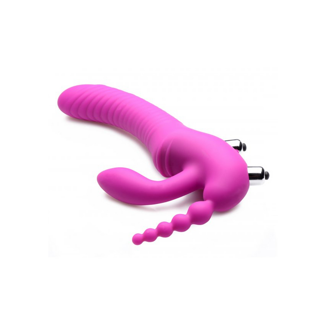 Strap-on Regal Rider ohne Gurt mit Dreifach-Vibration Violett 22,9 cm