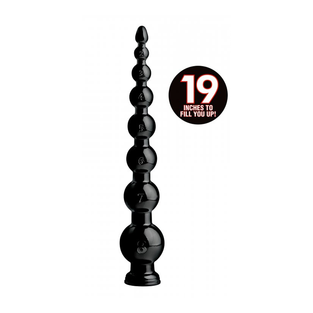 Dildo Spirale abgestuft Schwarz 47,5 cm