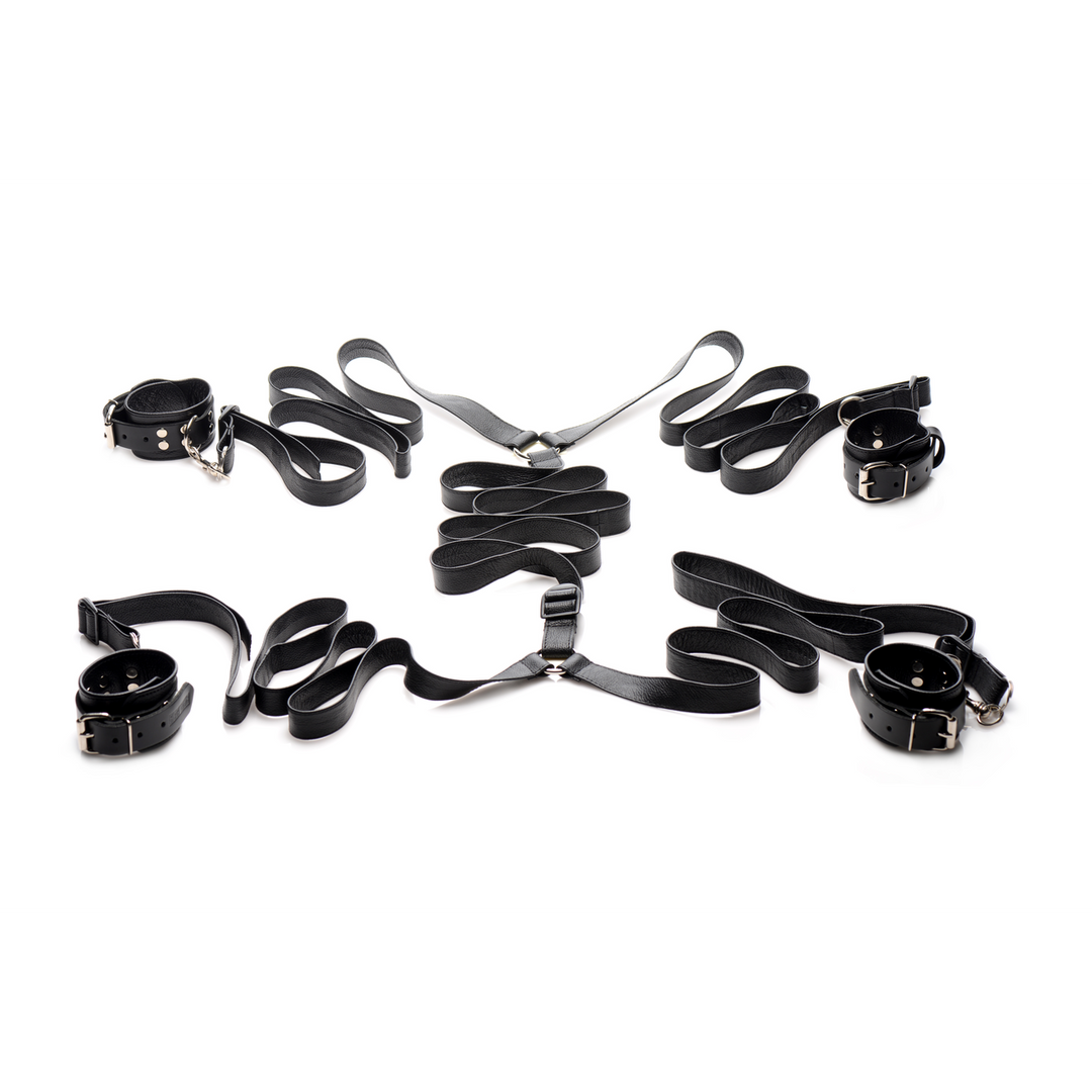 Bettfessel-Set aus Leder Schwarz