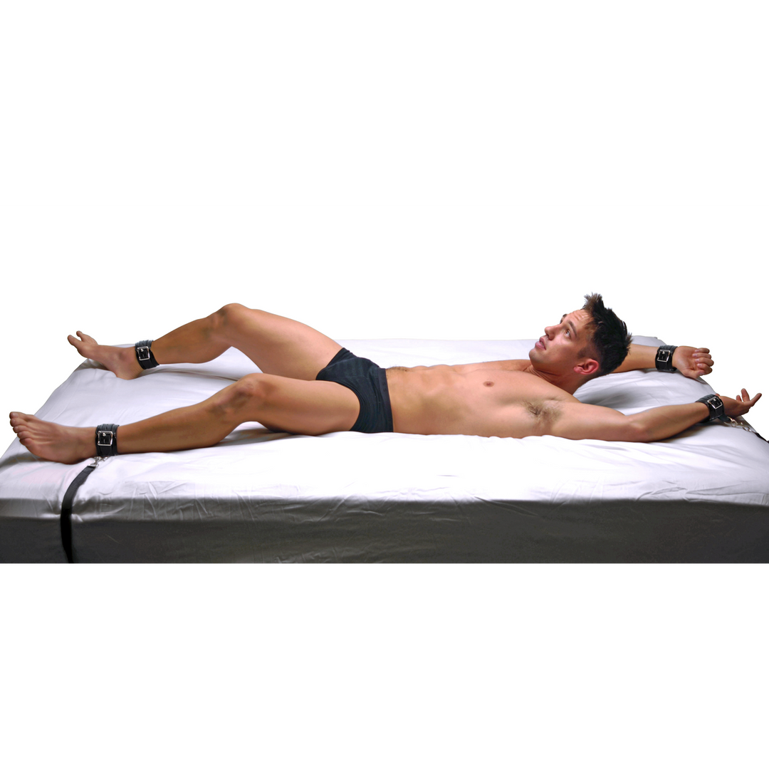 Bettfessel-Set aus Leder Schwarz