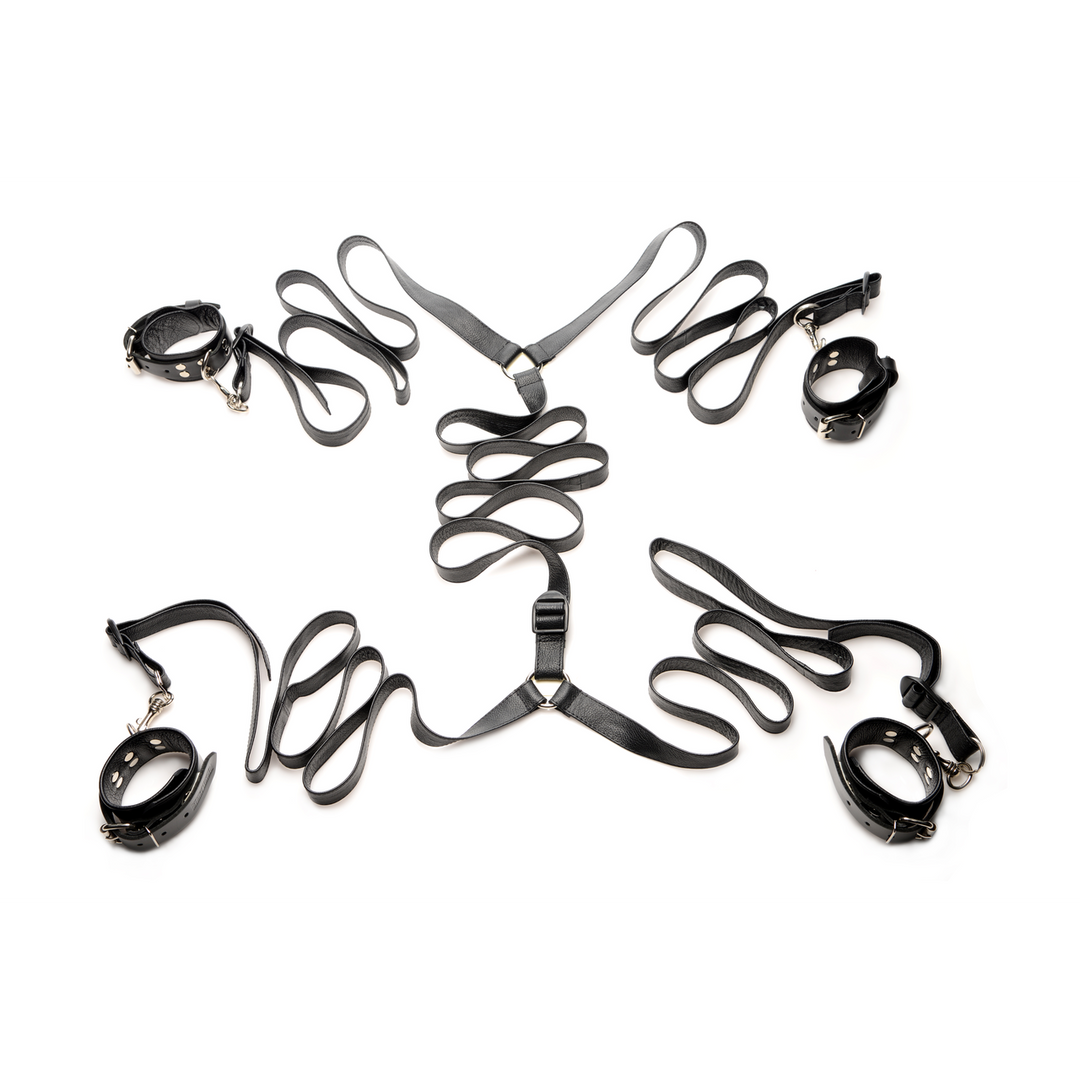 Bettfessel-Set aus Leder Schwarz