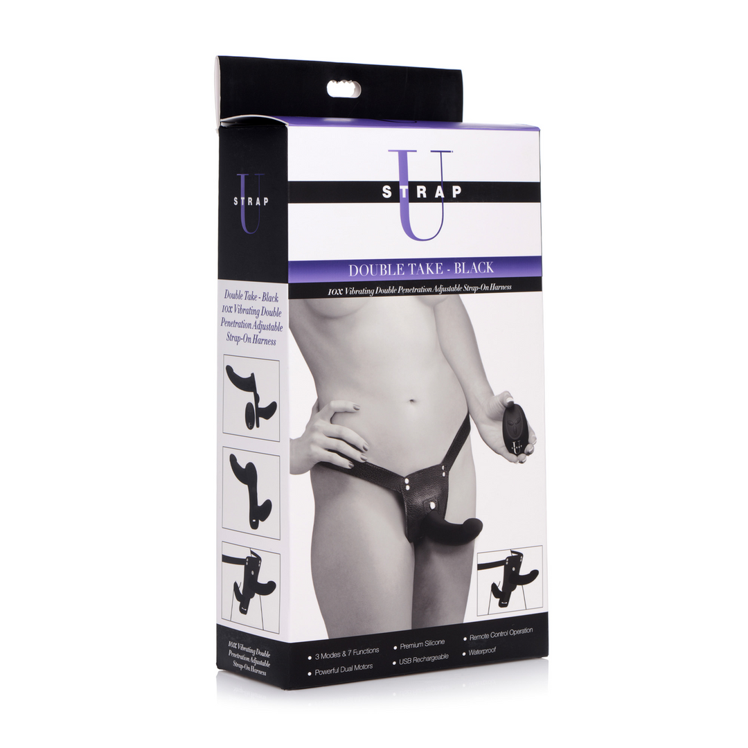 Strap-on-Harness Double Take Schwarz 8,9 cm