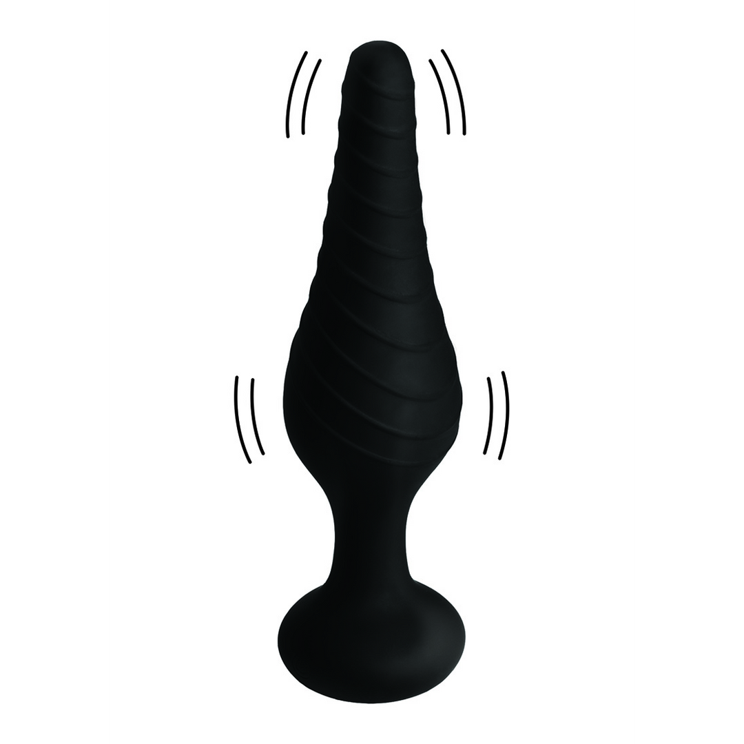 Analvibrator aus Silikon mit Fernbedienung Schwarz 12,1 x Ø 4 cm