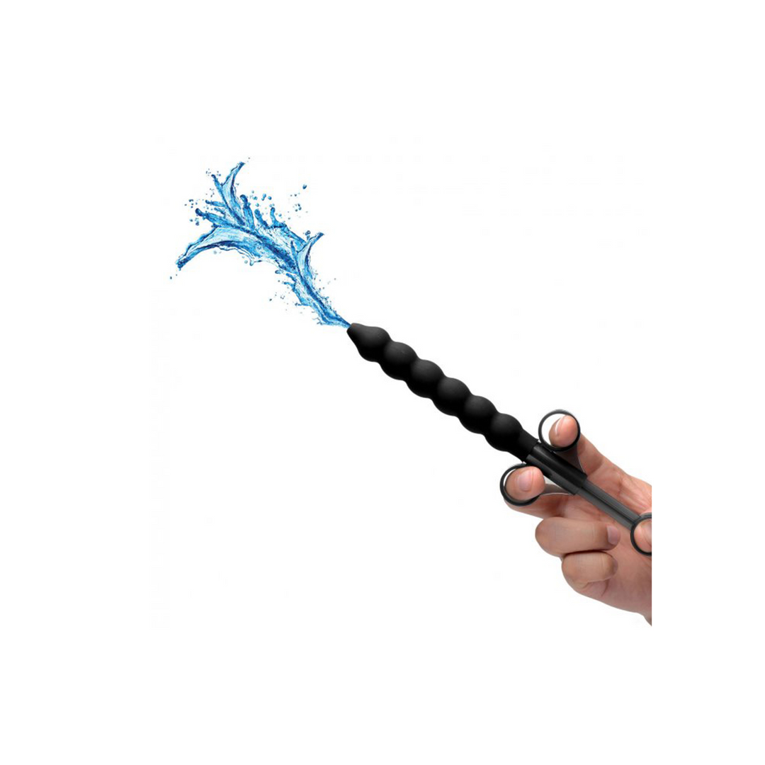 Gleitgel-Applikator mit Silikonperlen Schwarz 12,7 cm