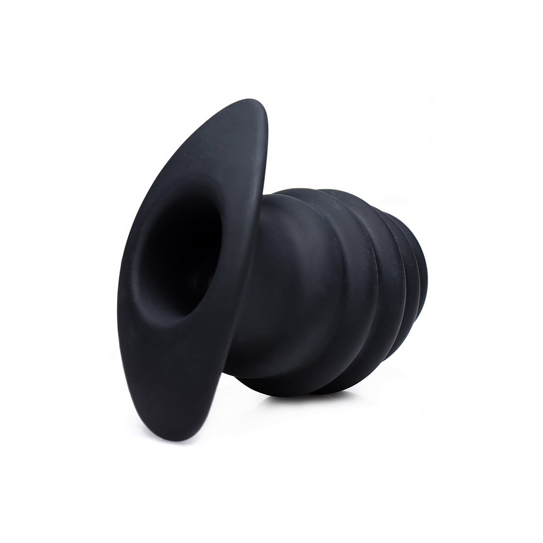 Analplug Hive hohl gerippt Schwarz 8,3 x Ø 6,2 cm