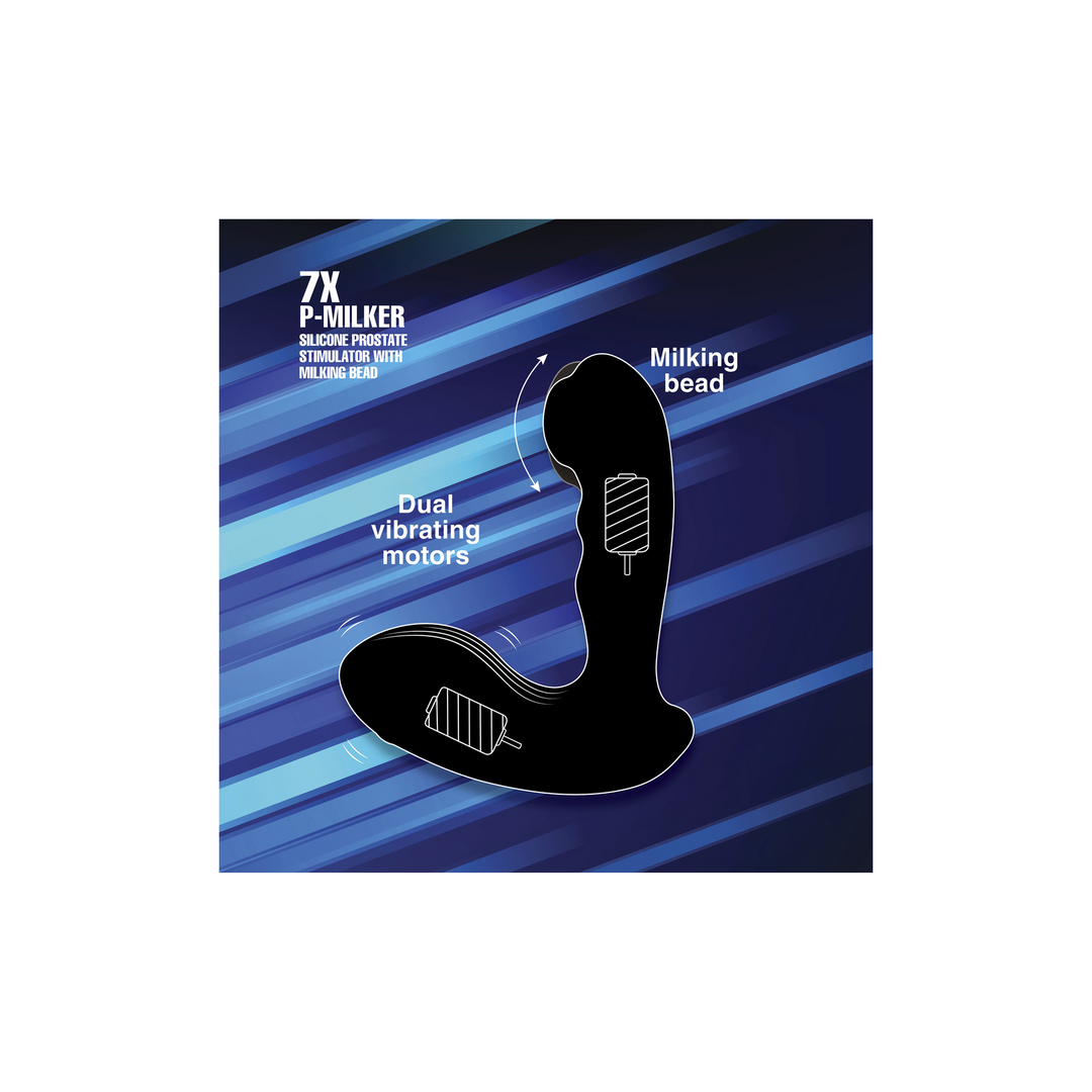 Prostata-Stimulator P-Milker mit 7 Geschwindigkeiten Schwarz 9,6 cm