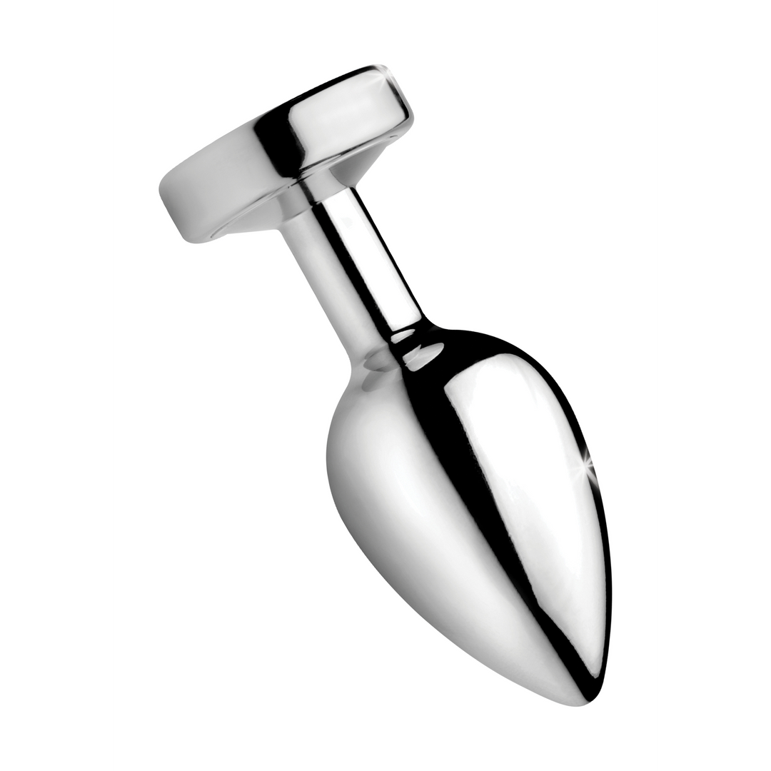 Analplug leuchtend Silber 8,9 cm
