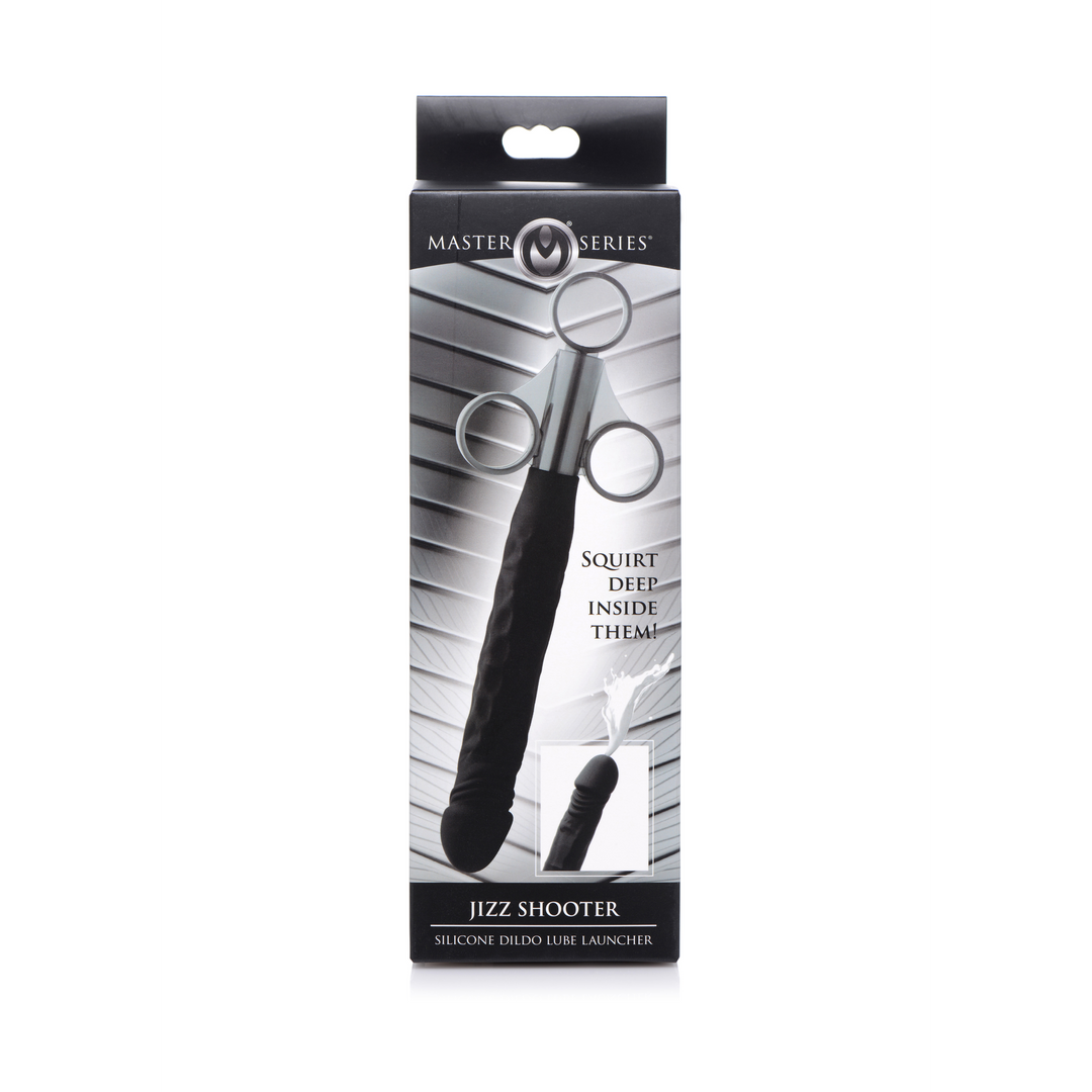 Dildo Jizz Shooter Silikon mit Gleitgel-Applikator Schwarz 12,4 x Ø 2,2 cm