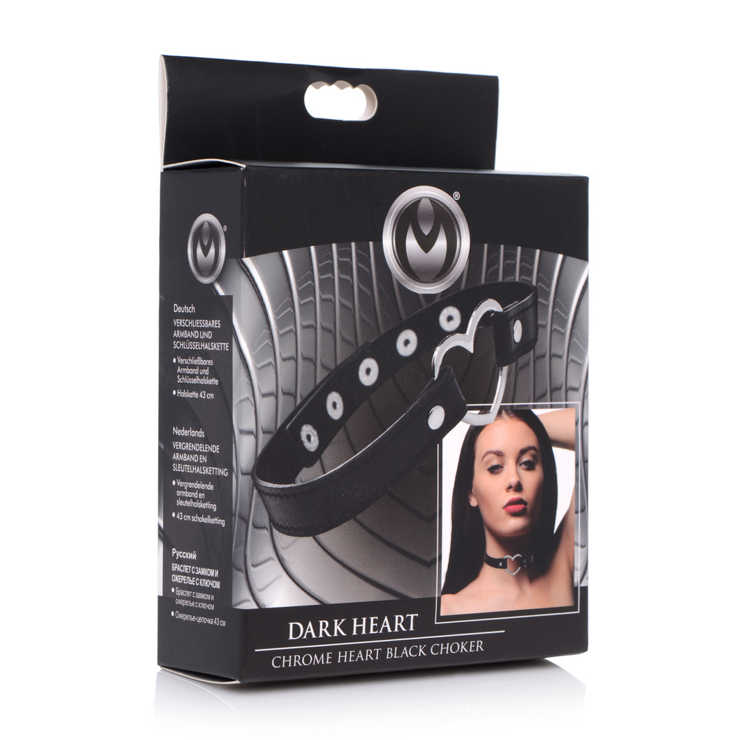 Halskette Dunkles Herz Choker Schwarz 44 cm