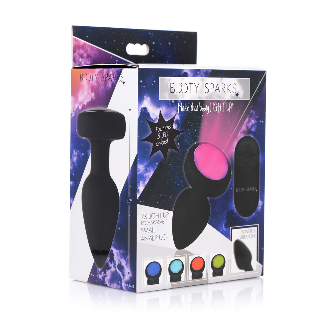 Analplug Silikon mit Vibration und LED Schwarz