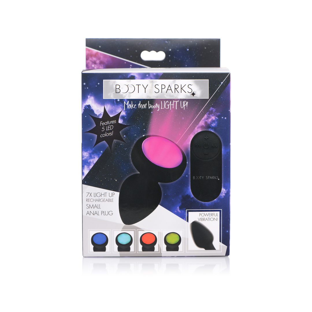 Analplug Silikon mit Vibration und LED Schwarz