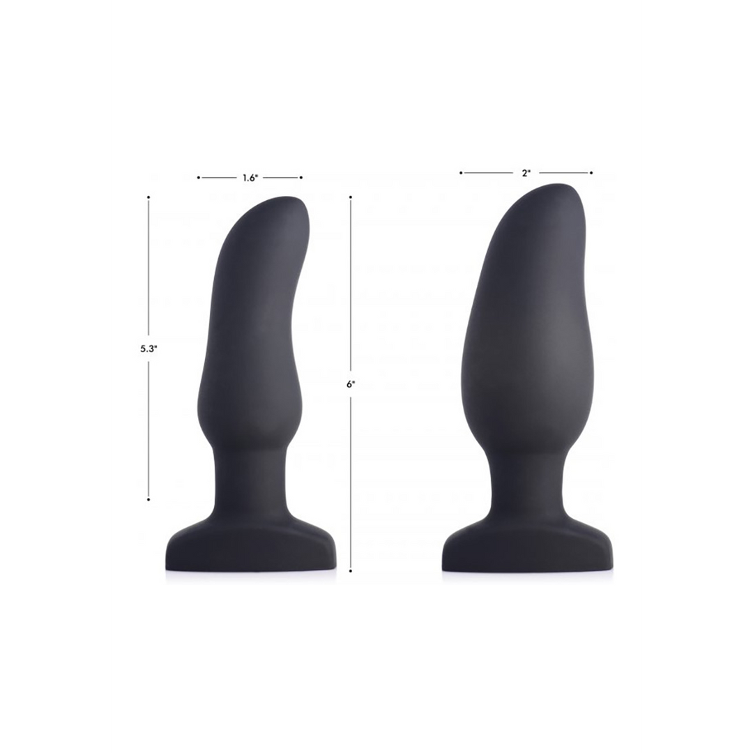 Analplug aufblasbar gebogen vibrierend Silikon Schwarz 13,1 cm