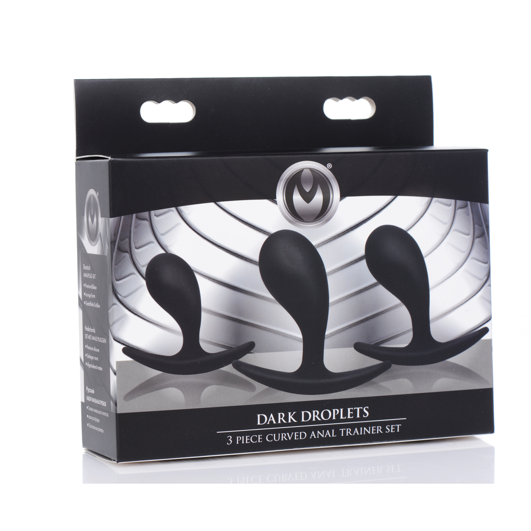 Anal-Set Dunkle Tropfen gebogen 3 Teile Schwarz 6,5 x Ø 8 cm