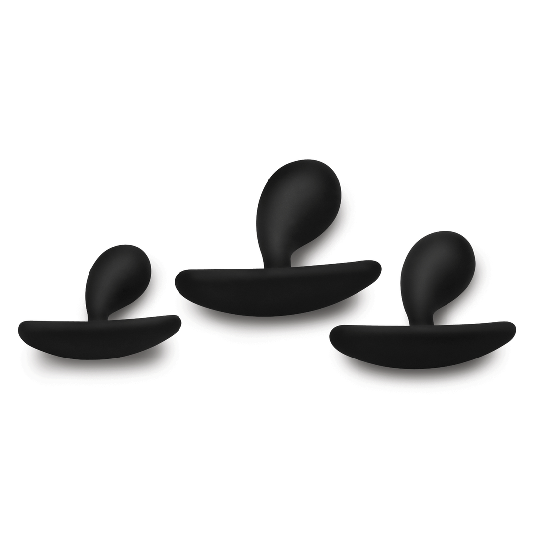 Anal-Set Dunkle Tropfen gebogen 3 Teile Schwarz 6,5 x Ø 8 cm