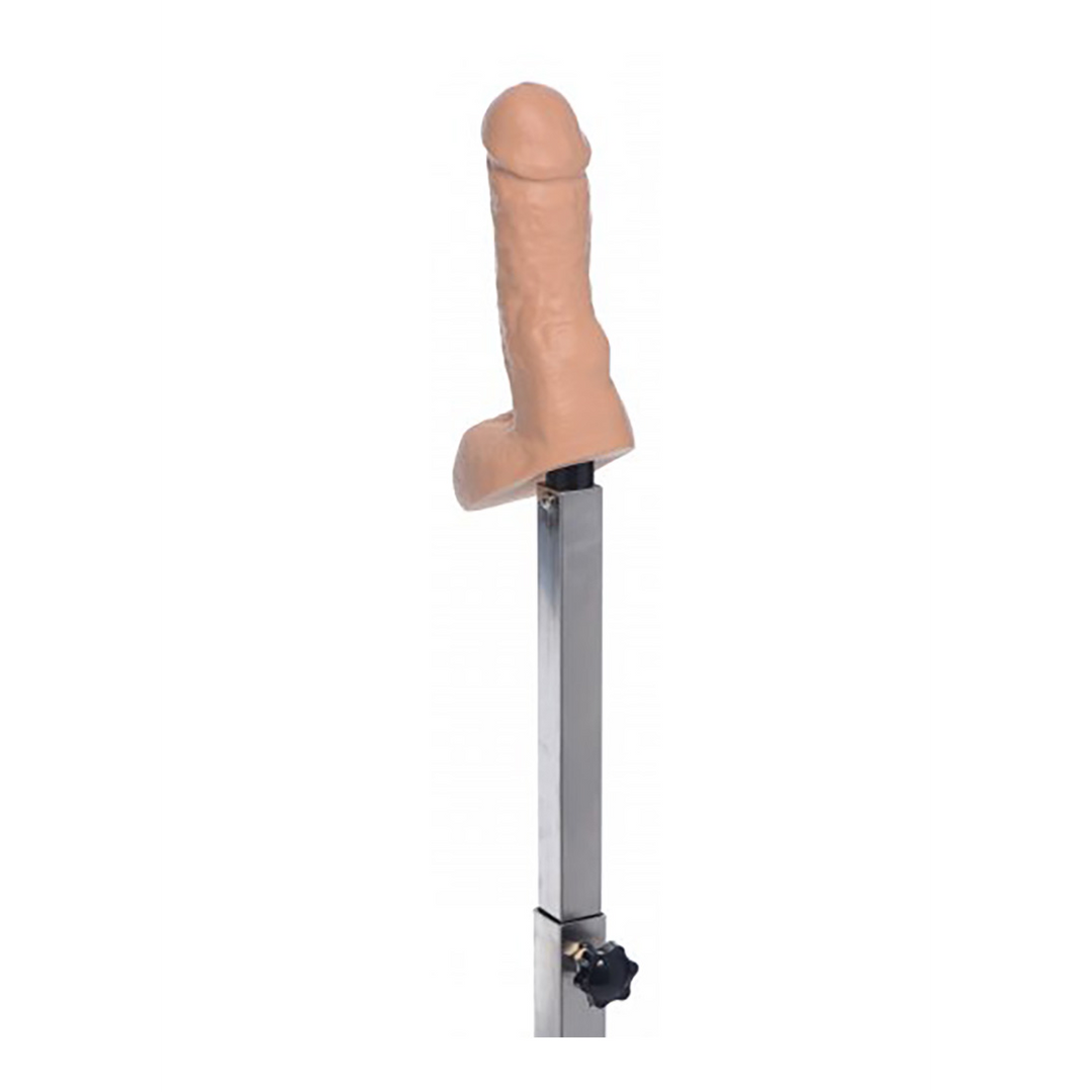 Spreizstange mit Fußgelenkmanschetten und Analdildo Silber